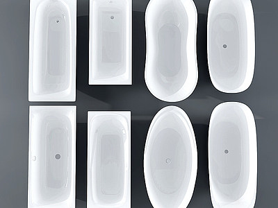 3d嵌入式浴缸组合模型