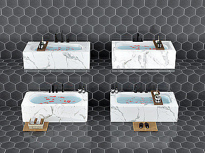 嵌入式浴缸组合模型
