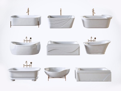 3d现代浴缸浴盆组合模型
