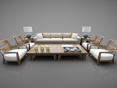 新中式风格沙发模型