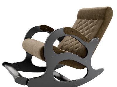 3d美式躺椅摇椅休闲椅模型
