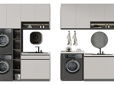 3d洗衣机柜模型