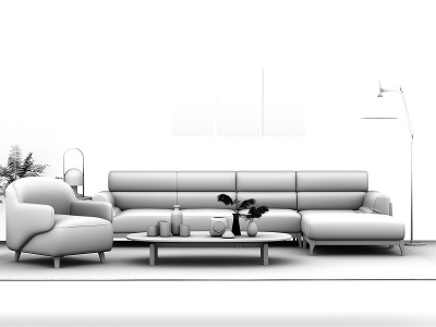 3d北欧沙发组合模型