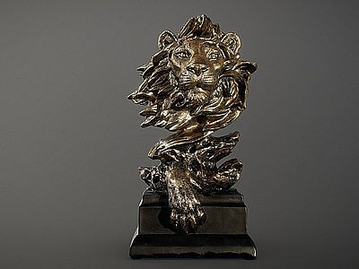 3d金狮雕塑模型
