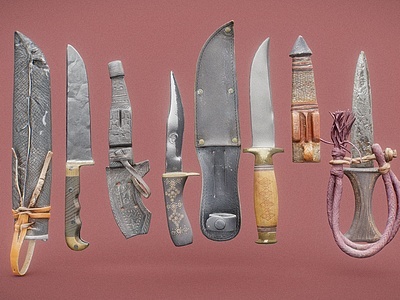3d匕首小刀刀具模型