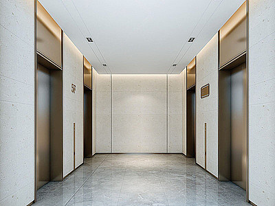 3d电梯厅模型