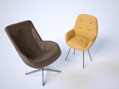 3d皮革休闲椅模型