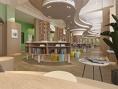 3d图书馆模型