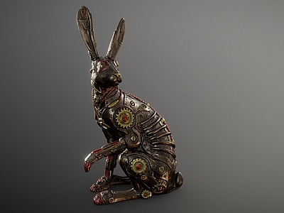 3d金属兔子模型