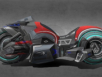3d科技感摩托车模型