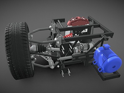 3d交通配件汽车发动机汽车模型