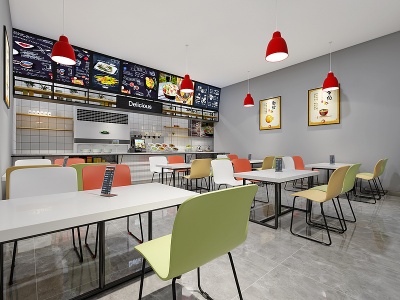 3d食堂餐厅模型