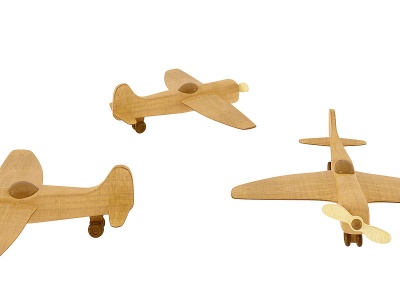 3d木质玩具飞机模型
