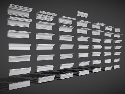 3d建筑材料石膏线顶角线模型