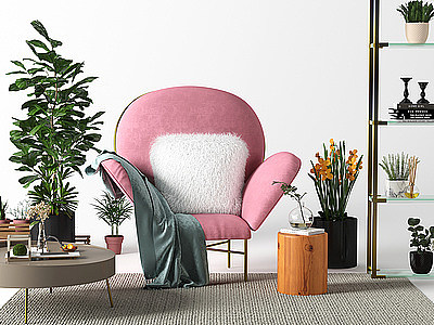 3d现代轻奢单人沙发椅模型
