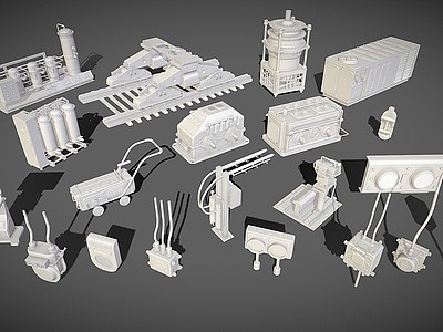 3d机械工厂设备组合模型