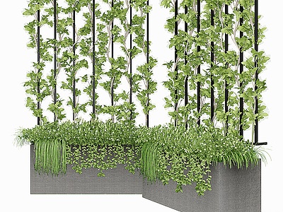 3d绿植墙藤蔓绿植模型