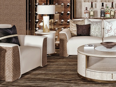 3d沙发组合双人沙发茶几模型