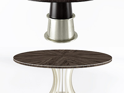 3d新中式圆形餐桌模型