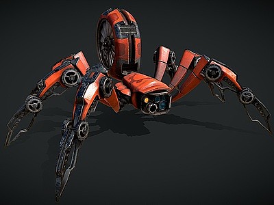 3d仿生机器人仿生机甲蜘蛛模型