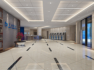 3d交通银行办公大厅模型
