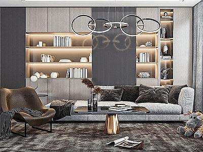 3d现代客厅沙发休闲椅模型