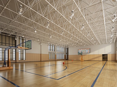 3d篮球体育馆吊灯篮球框模型