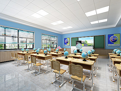 3d小学学校教室模型