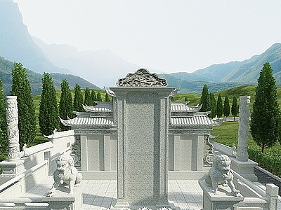 3d墓园模型