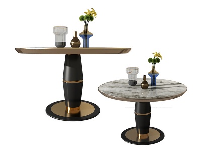 3d大理石圆形餐桌模型