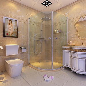 卫生间淋浴房设计整体模型