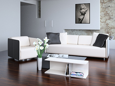 现代客厅沙发整体模型