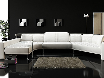 现代简约沙发整体模型