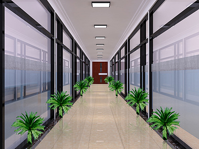 办公室走廊整体模型