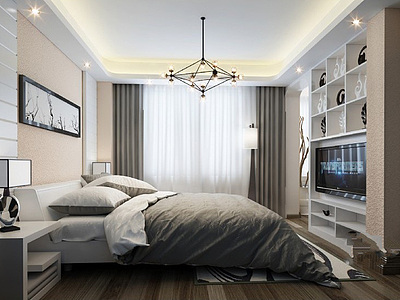 现代家装卧室3d模型3d模型
