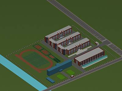 学校整体模型