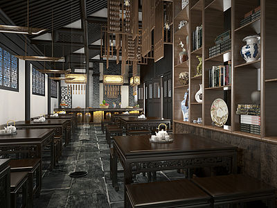 中式餐馆整体模型