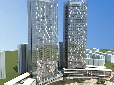 高层办公楼楼3d模型3d模型