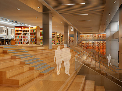 现代图书馆整体模型