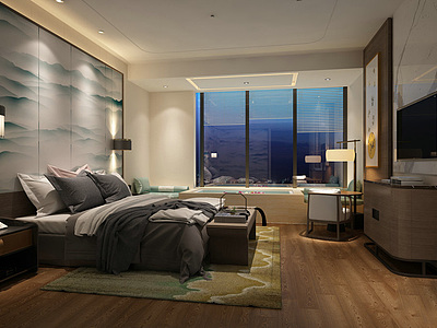 酒店卧室模型整体模型