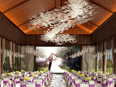 婚礼宴会厅整体模型