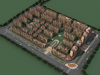 高档住宅小区整体模型
