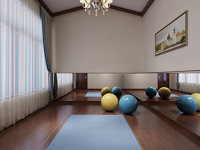 美式瑜伽房整体模型