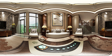 中式客厅全景模型