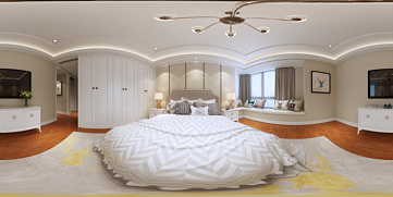 美式卧室全景模型