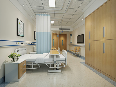 现代医院病房整体模型