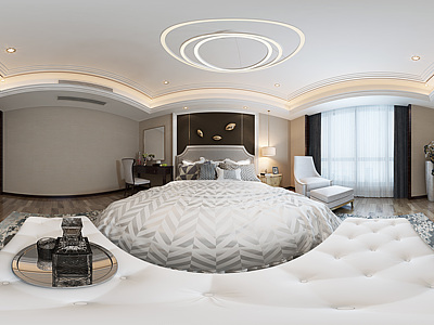 现代卧室全景模型整体全景模型