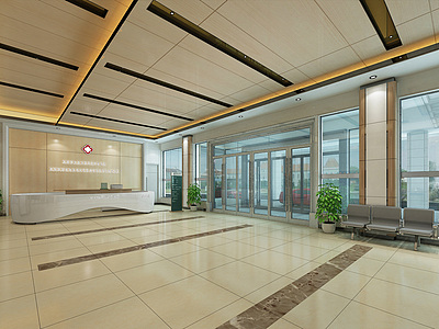 现代医院大厅3d模型