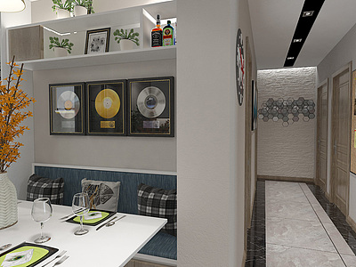 现代简约家装客厅3d模型