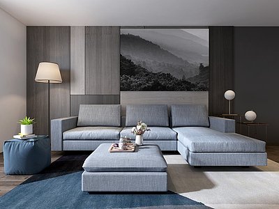 现代沙发组合3d模型3d模型
